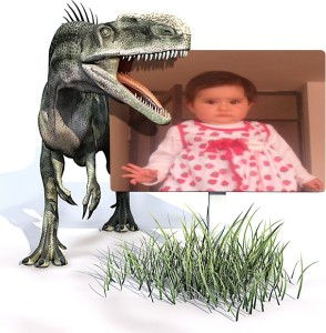 Fotoefecto divertido con un dinosaurio