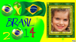 Fotomontaje con el logo de brasil 2014