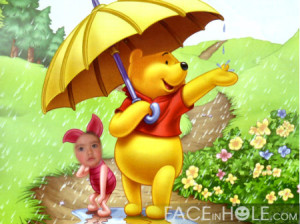 Fotomontaje infantil con el oso pooh