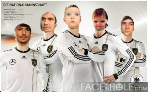 Fotomontajes con los rostros de la selección de Alemania
