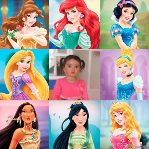fotomontaje infantil con las princesas más famosas del mundo