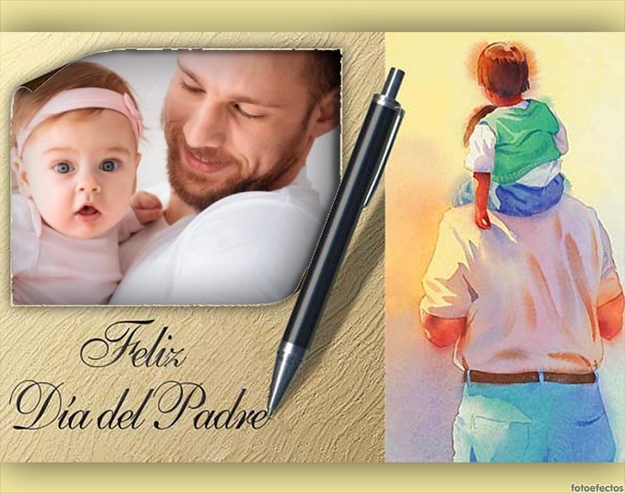 Tarjeta gratis del día del padre con un hermoso dibujo - Fotomontajes  Divertidos | Fotomontajes Divertidos - Todofotomontajes